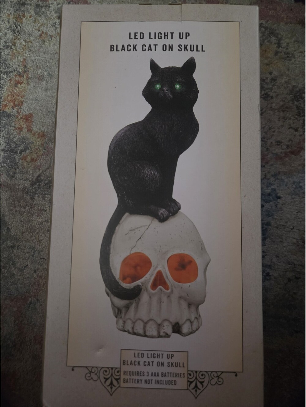 Cracker Barrel Black Cat Skull LED Halloween Decor NIB